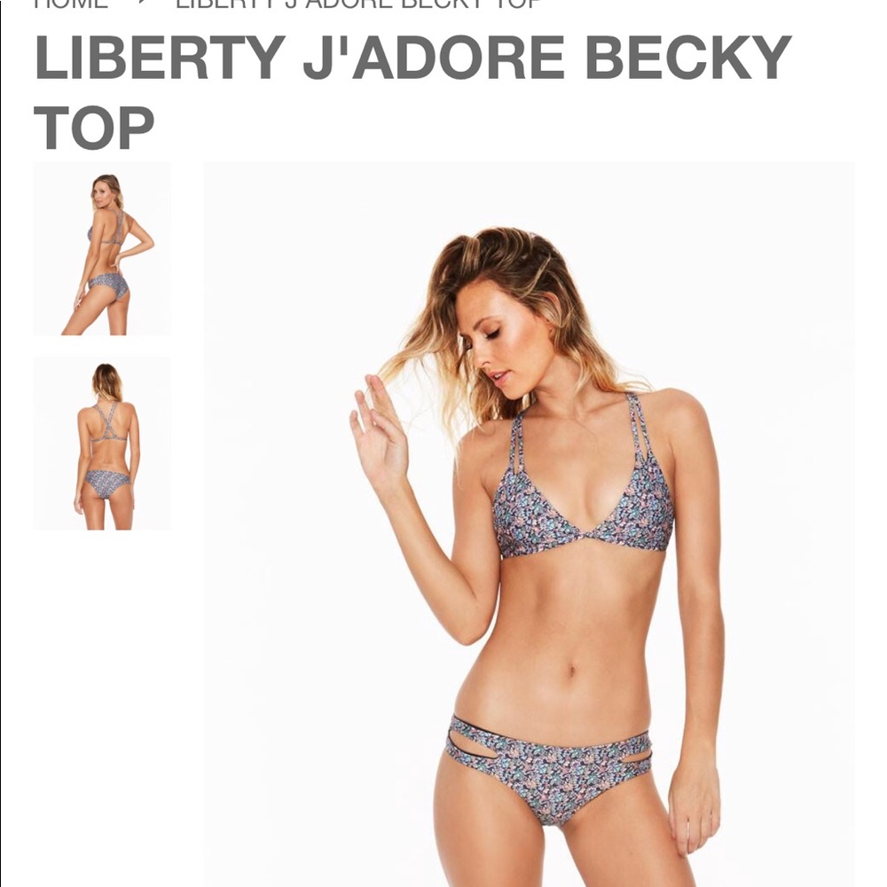 l space ja’dore liberty navy  swimsuit top bikini